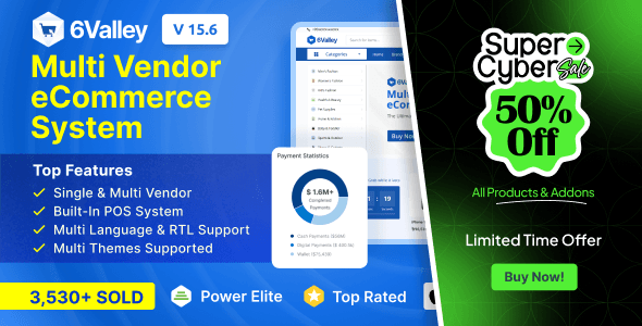 6Valley Multi-Vendor eCommerce CMS - Complete eCommerce Mobile App, Website, Seller and Admin Panel