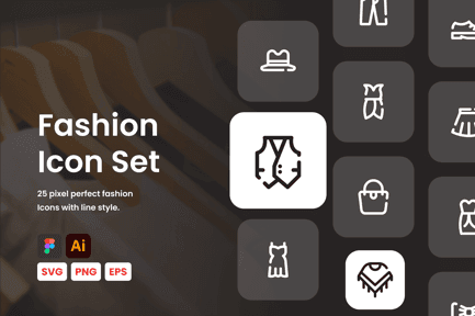 Fashion Line Icon Set